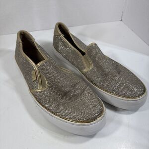 GBG Los Angeles GUESS Gold Golly Slip On Sneakers Size 9 Womens sparkle shiny